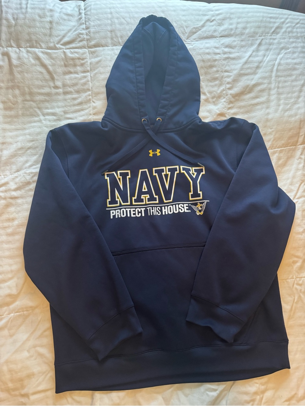 Under Armour Navy Blue 'NAVY Protect This House' Crewneck Hoodie